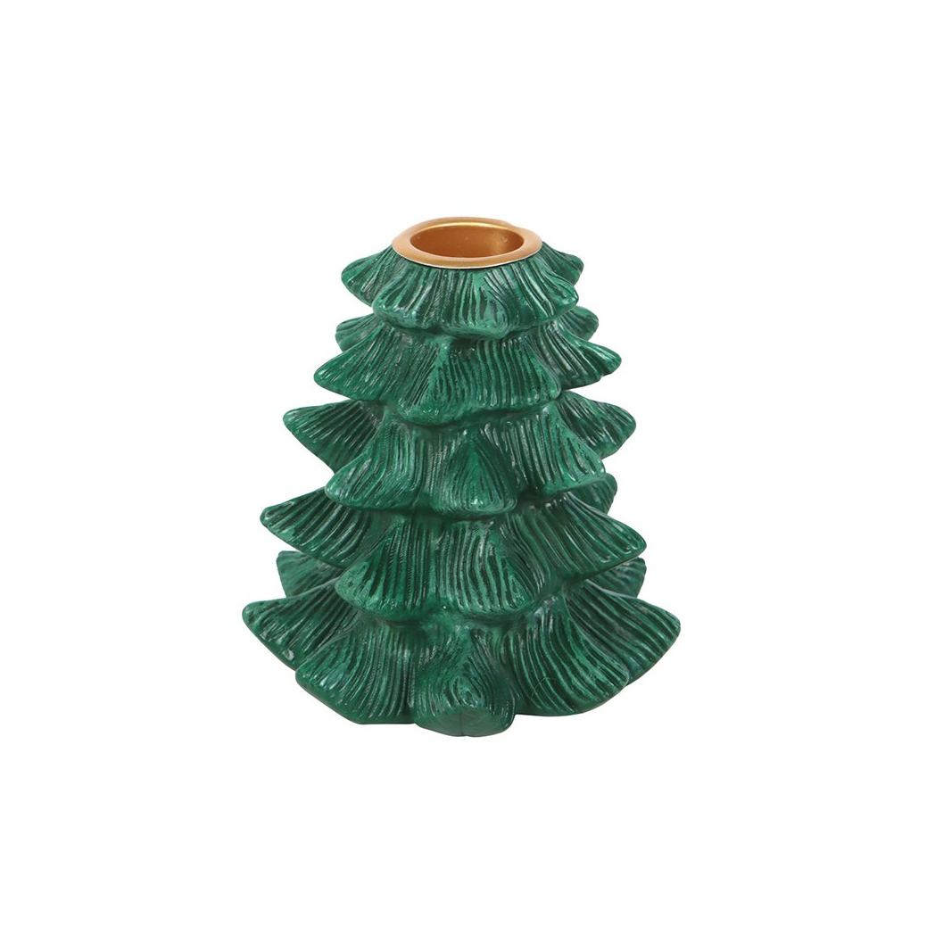 Green Fir Tree Taper Candle Holder - Image 3