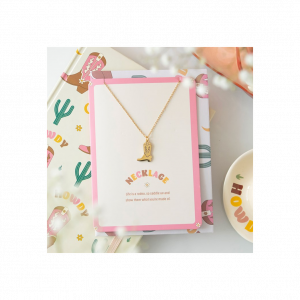 Cowboy Boot Necklace on Greeting Card