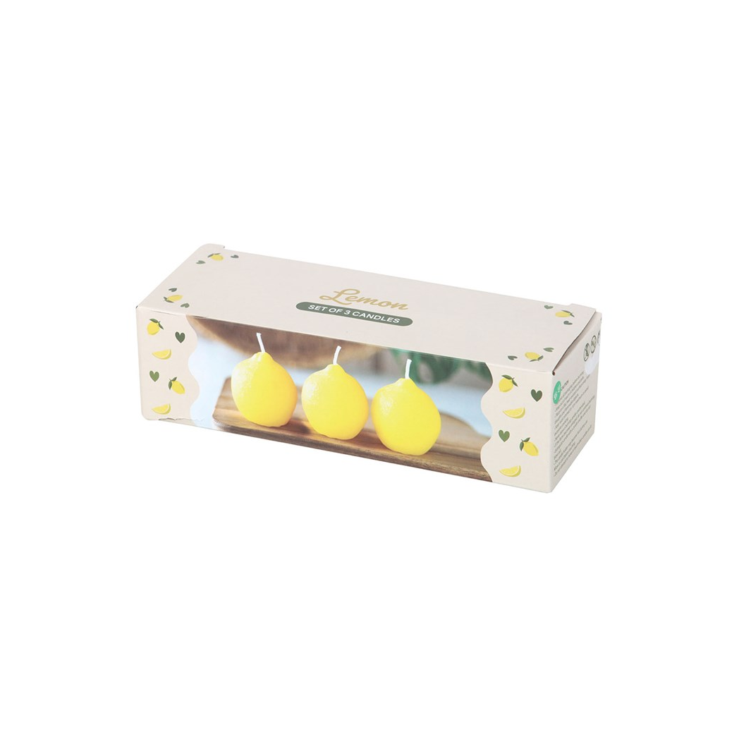 Set of 3 Lemon Shaped Candles - Image 4