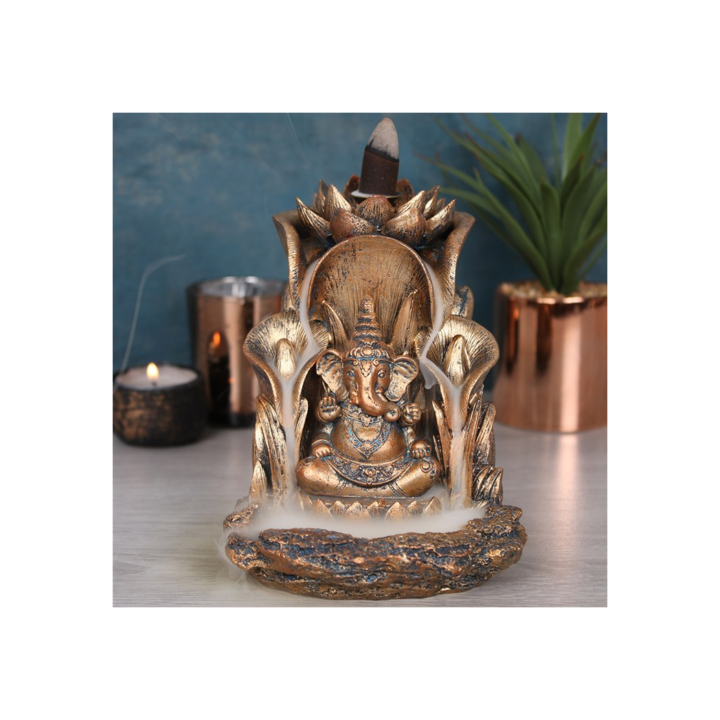 Bronze Ganesh Backflow Incense Burner - Image 4