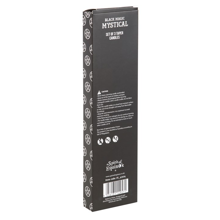Set of 3 Black Magic Mystical Taper Candles - Image 4