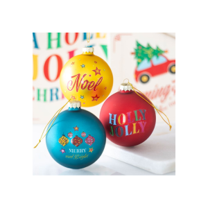 Set of 3 Nostalgic Christmas Glass Baubles