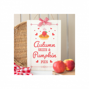Autumn Skies & Apple Pies Hanging Sign