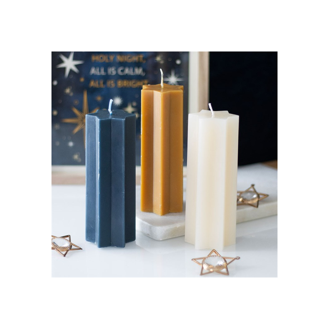 Cream Starry Night Star Shaped Taper Candle - Image 5
