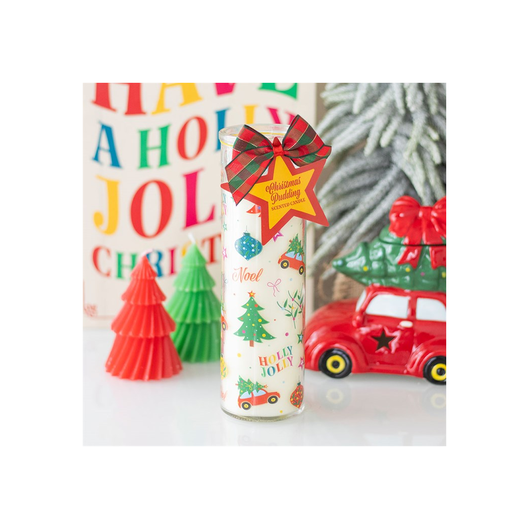 Nostalgic Christmas Print Christmas Pudding Scented Tube Candle