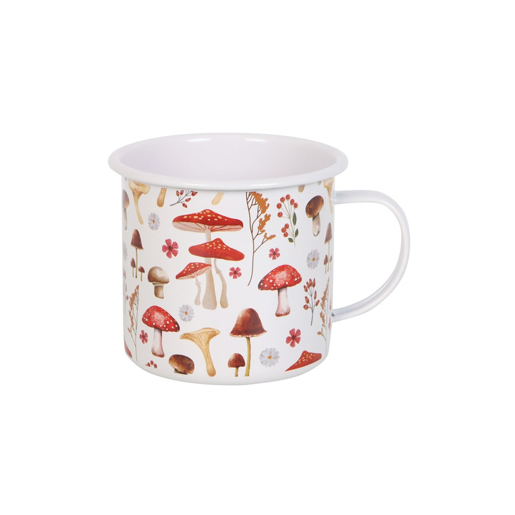 All Over Mushroom Print Enamel Mug - Image 4