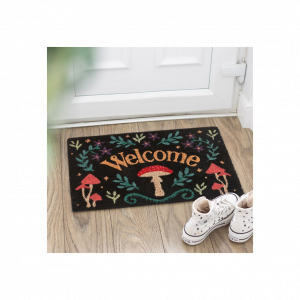 Black Mushroom Welcome Doormat