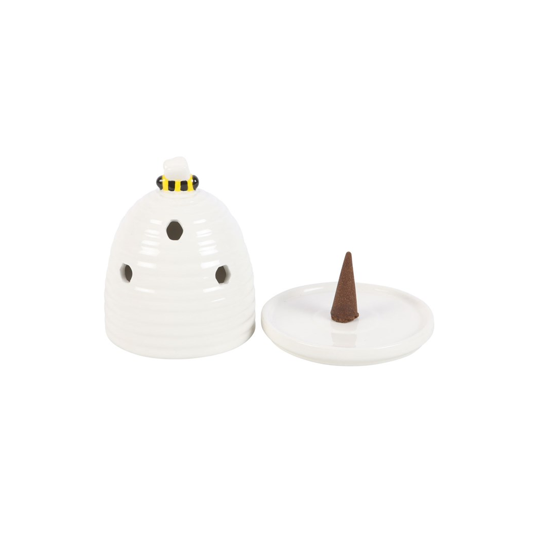 White Beehive Incense Cone Holder - Image 3