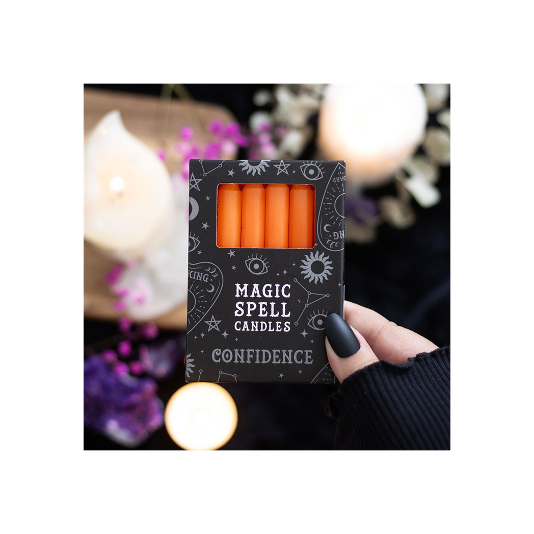 Set of 12 Orange 'Confidence' Spell Candles