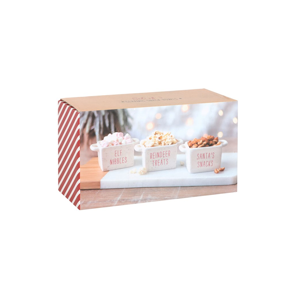 Set of 3 Ceramic Christmas Snack Bowls - Image 5