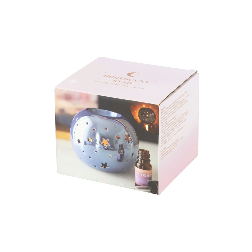 Purple Iridescent Star Oil Burner and Wax Warmer - Image 6