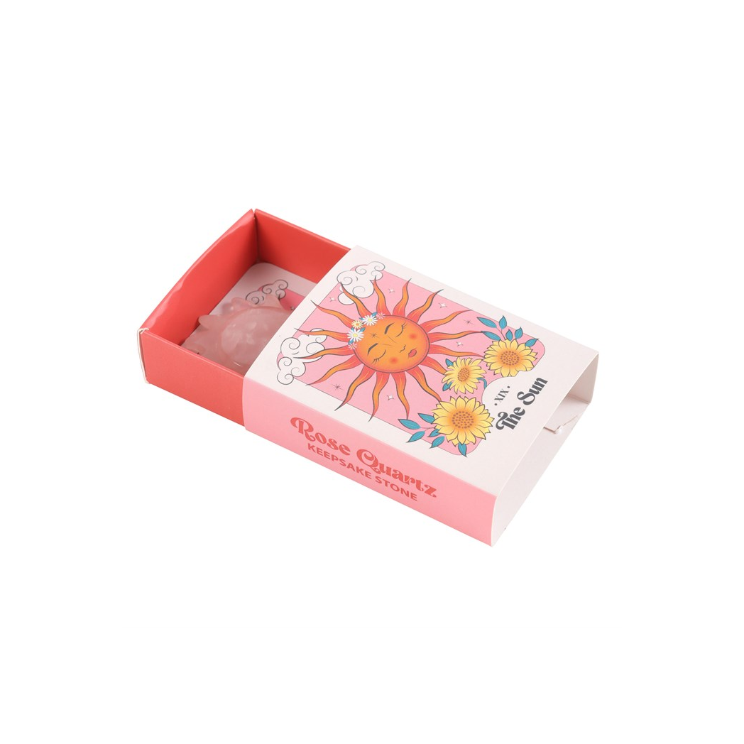 Rose Quartz Crystal Sun Keepsake Stone in a Box - Image 3