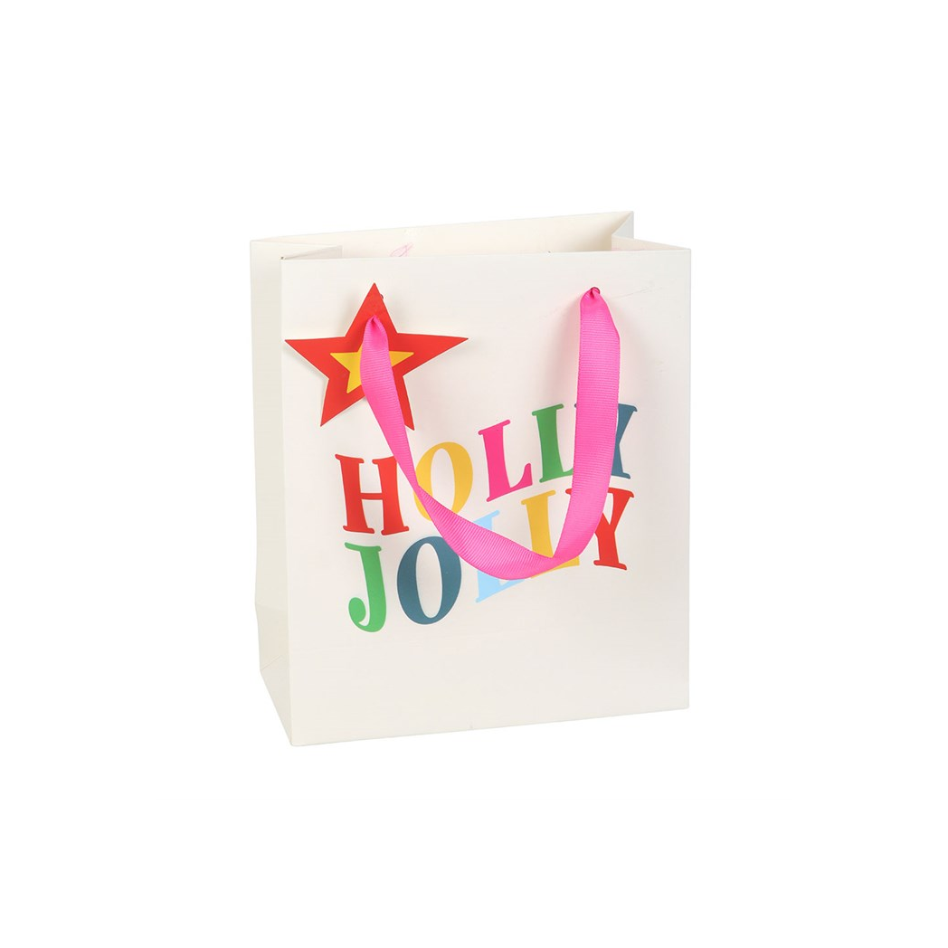 23cm Holly Jolly Gift Bag - Image 2