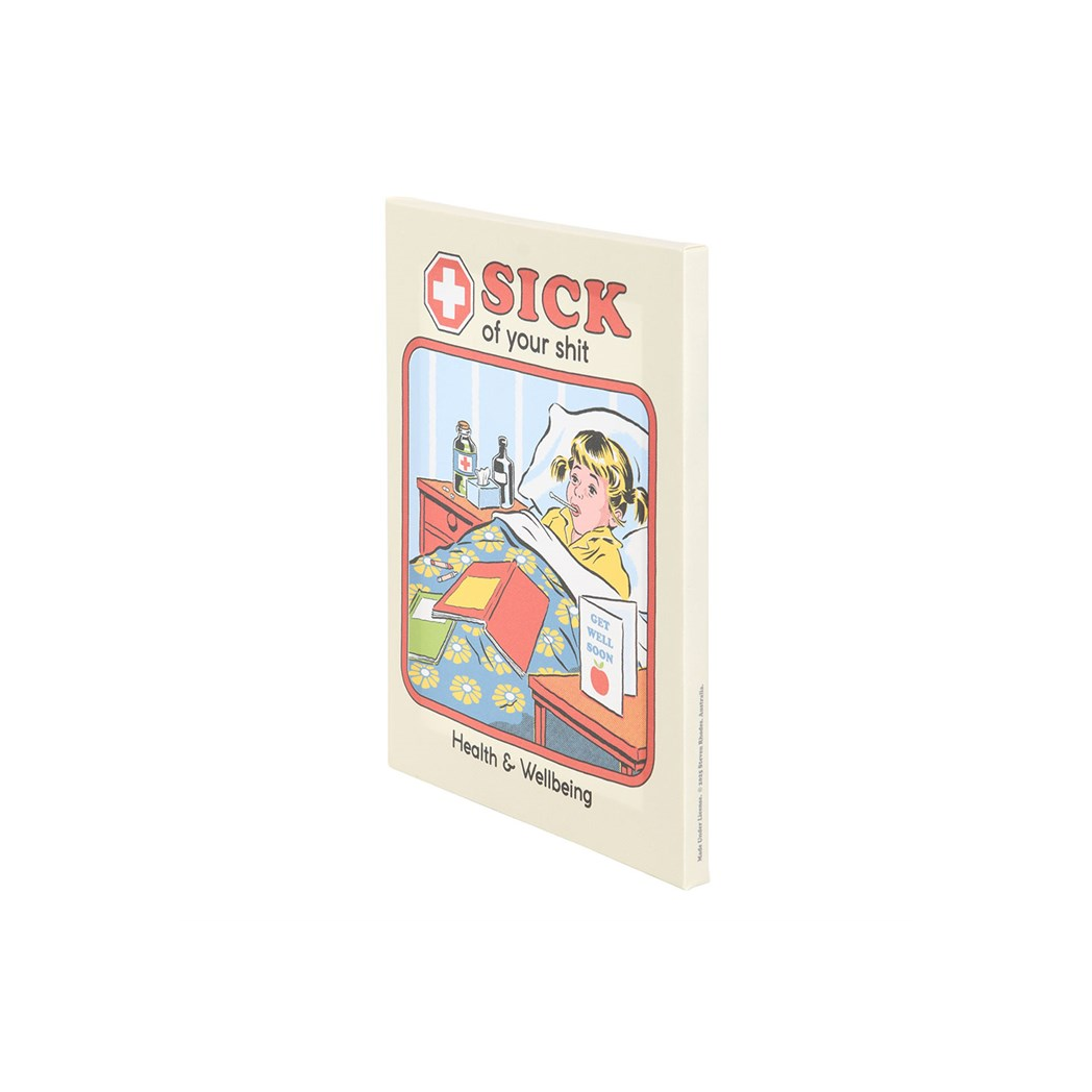 19x25cm Sick Of Your Shit Canvas Plaque by Steven Rhodes - Image 3