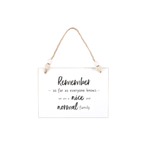 Nice And Normal Family Hanging Sign