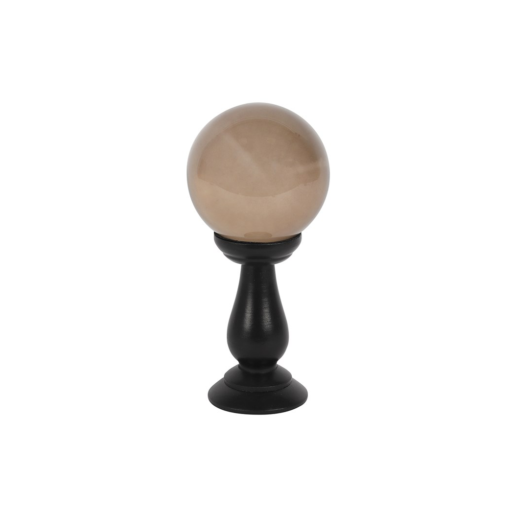 Small Smoke Grey Crystal Ball on Stand