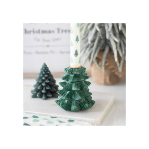 Green Fir Tree Taper Candle Holder