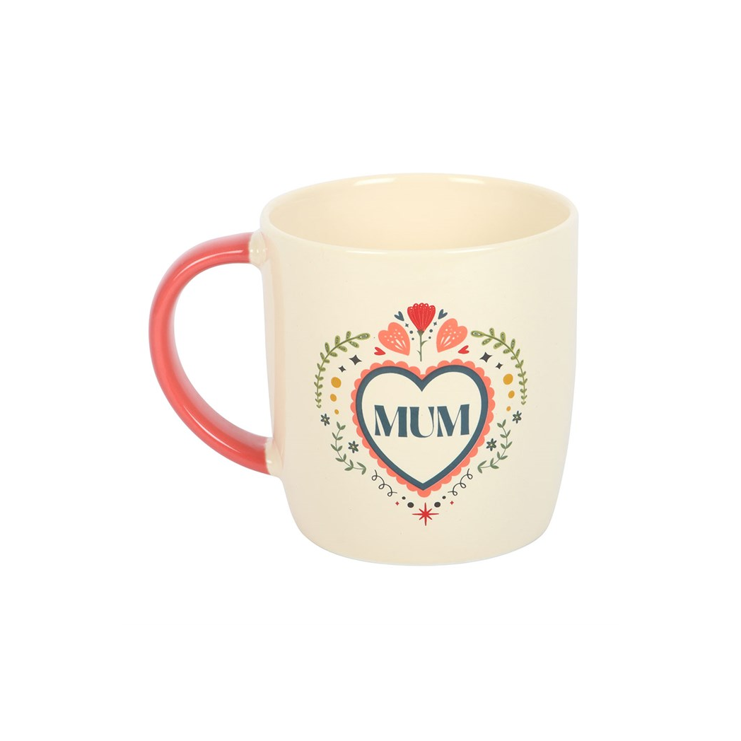 Mum Folk Heart Mug - Image 2