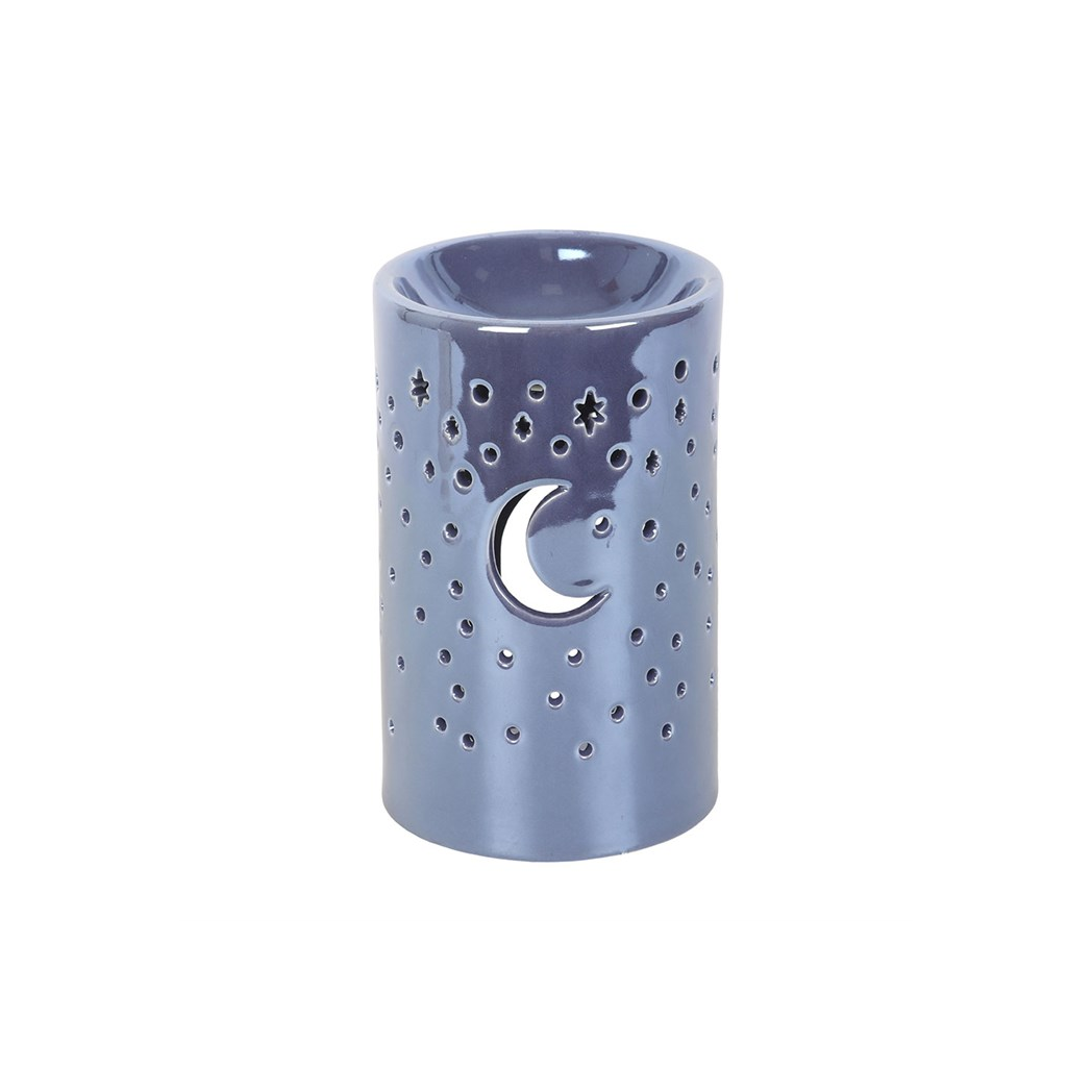 Iridescent Purple Moon Pillar Oil Burner and Wax Warmer - Image 2