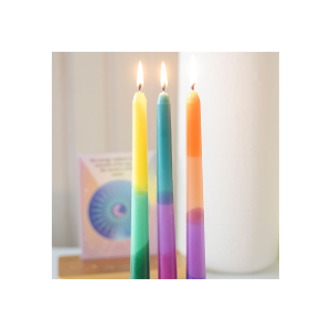Set of 3 Dipped Aura Energy Taper Candles