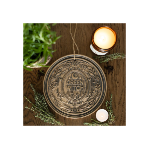 Green Witch Bronze Effect Terracotta Hanging Plaque