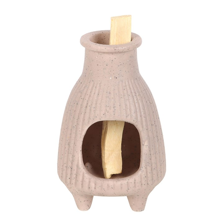 Greige Ribbed Palo Santo Burner - Image 3