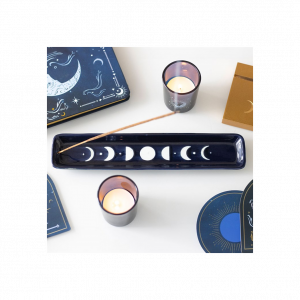 Blue Moon Phase Ceramic Incense Ash Catcher