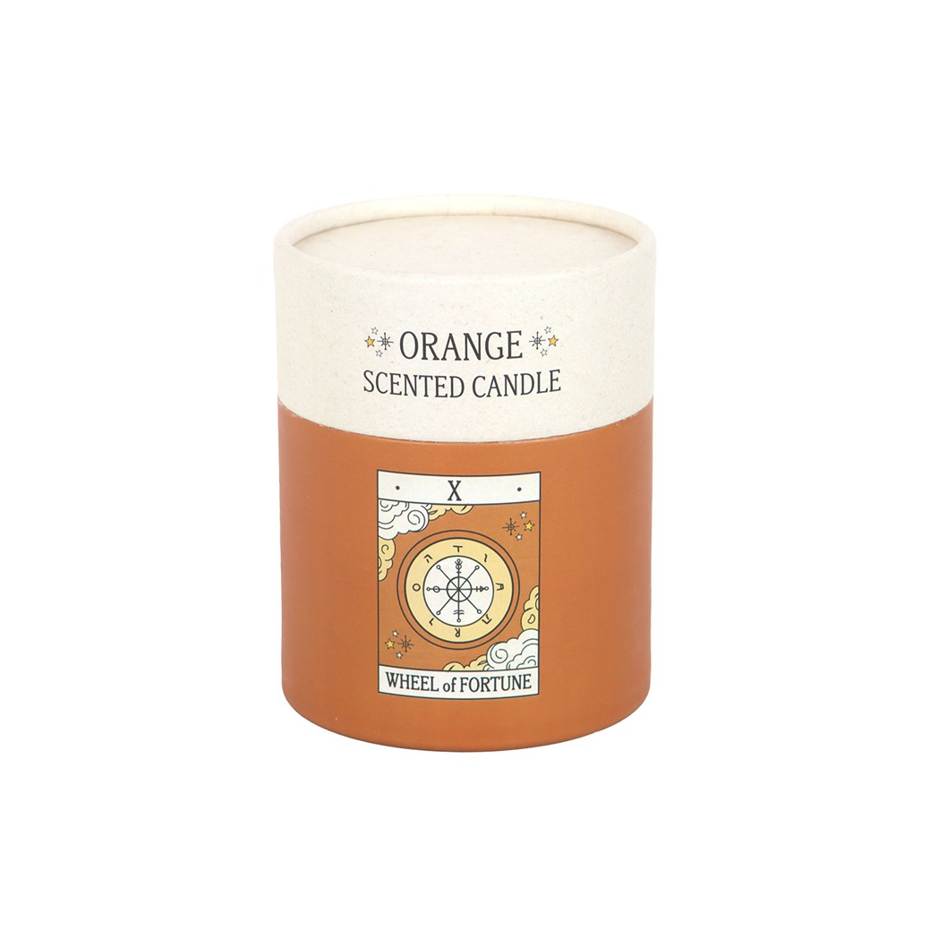 The Wheel of Fortune Vintage Tarot Orange Candle - Image 4