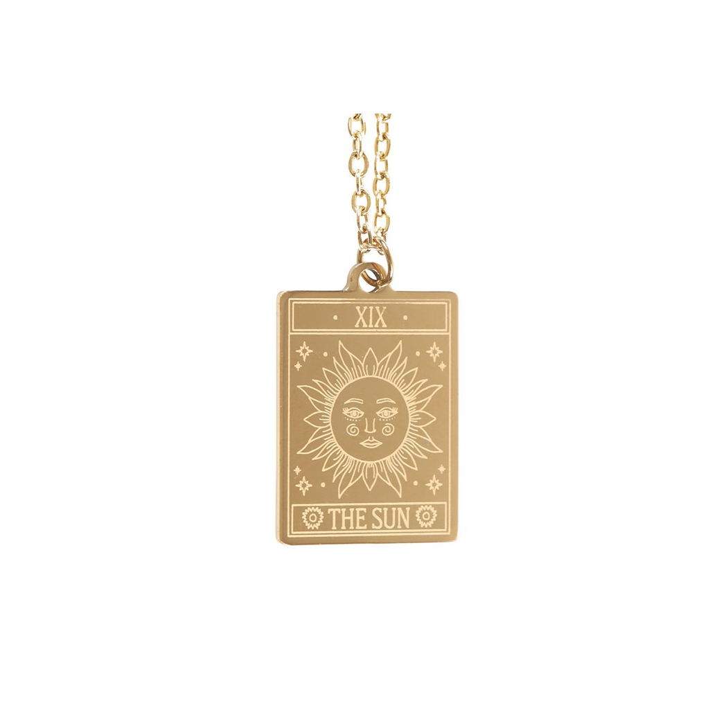 The Sun Vintage Tarot Necklace on Greeting Card - Image 3