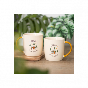 Camping King and Queen Couples Mug Set