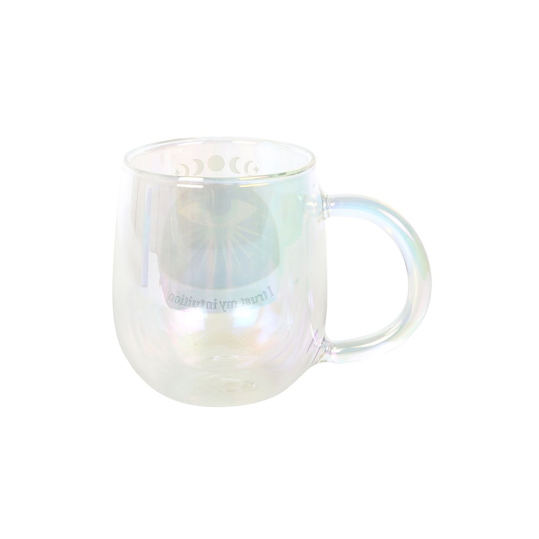Intuition Double Walled Glass Mug with Aura Crystal Tea Infuser - Image 4