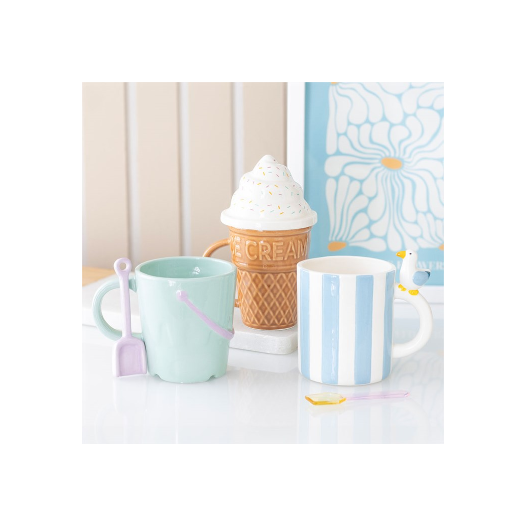 Striped Mug with Seagull - Image 6