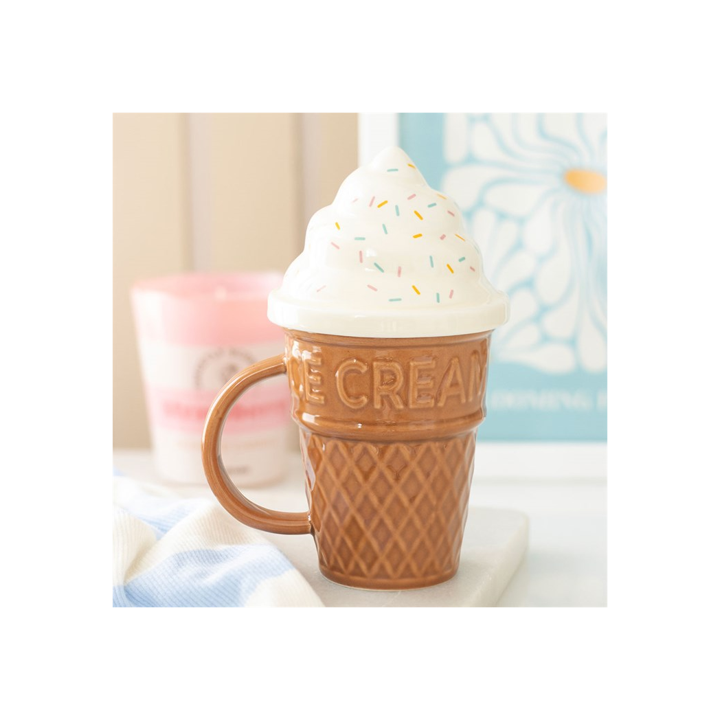 Ice Cream Cone Lidded Mug