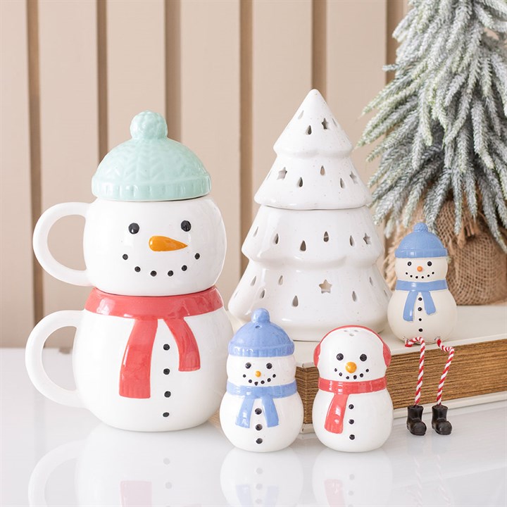 Set of 2 Winter Snowman Stacking Mugs - Image 6