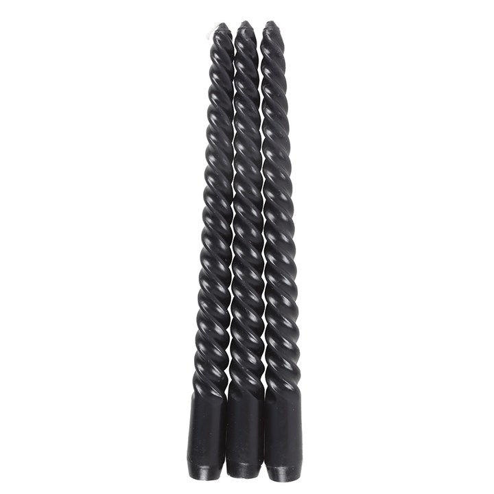 Set of 3 Dark Romance Twist Taper Candles - Image 3