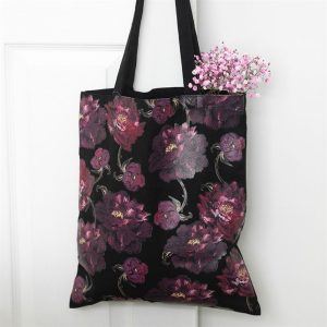 Dark Romance Floral Print Tote Bag