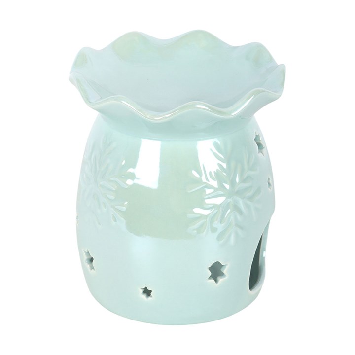 Iridescent Blue Snowflake Oil Burner and Wax Warmer - Image 3