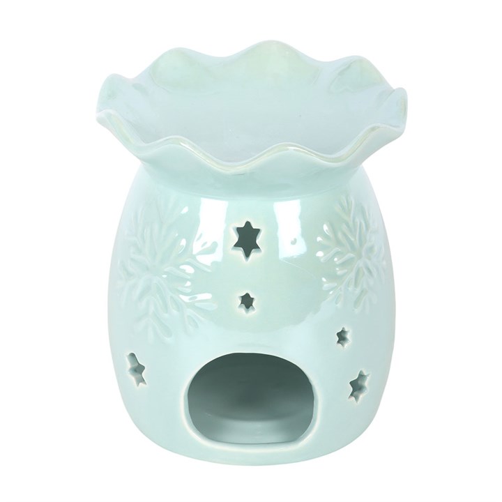 Iridescent Blue Snowflake Oil Burner and Wax Warmer - Image 4