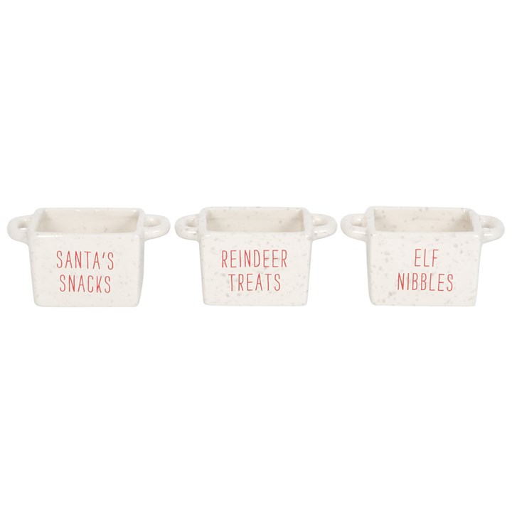 Set of 3 Ceramic Christmas Snack Bowls - Image 2