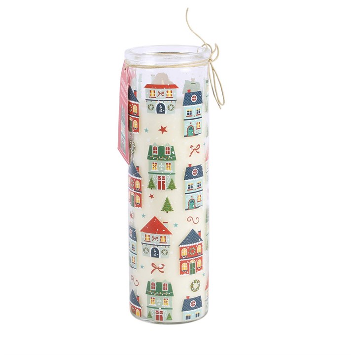 Christmas Street Print Gingerbread Cookie Tube Candle - Image 3