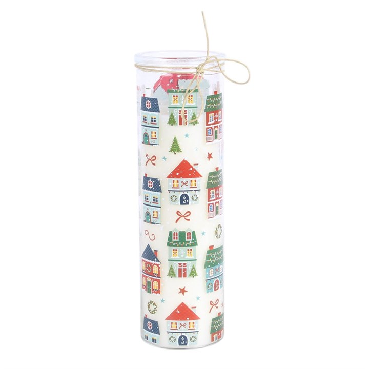 Christmas Street Print Gingerbread Cookie Tube Candle - Image 4