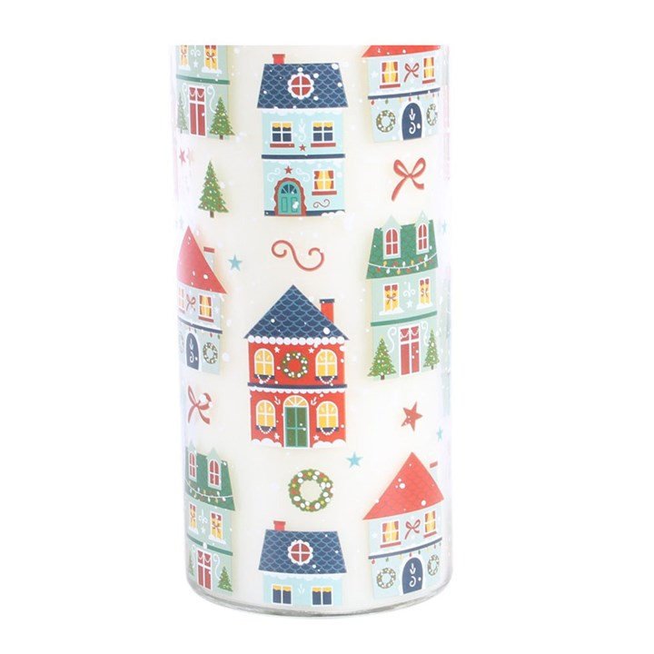 Christmas Street Print Gingerbread Cookie Tube Candle - Image 5