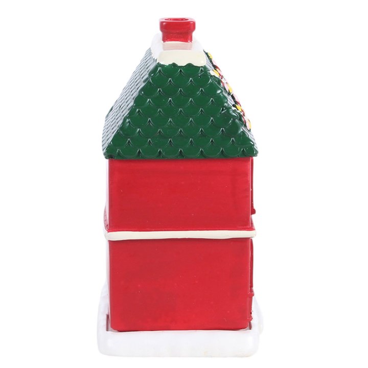 Red Christmas House Incense Cone Burner - Image 3