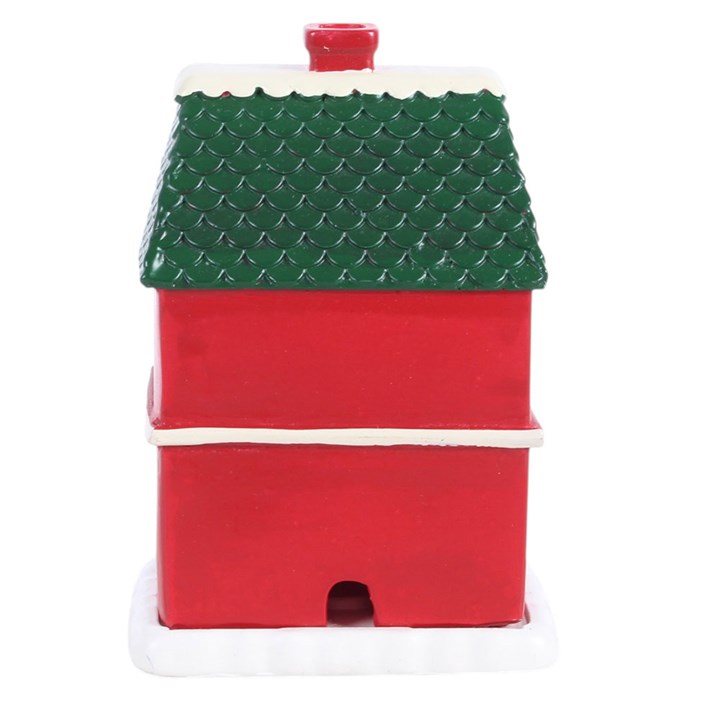 Red Christmas House Incense Cone Burner - Image 4