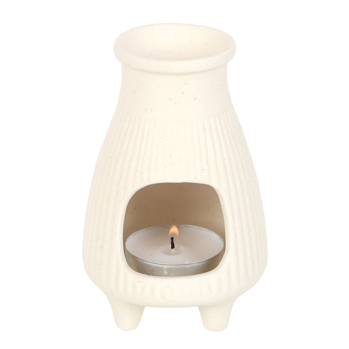 Cream Ribbed Palo Santo Brick Burner - Image 4