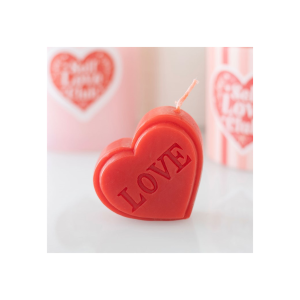 Red Love Heart Shaped Valentine's Day Candle