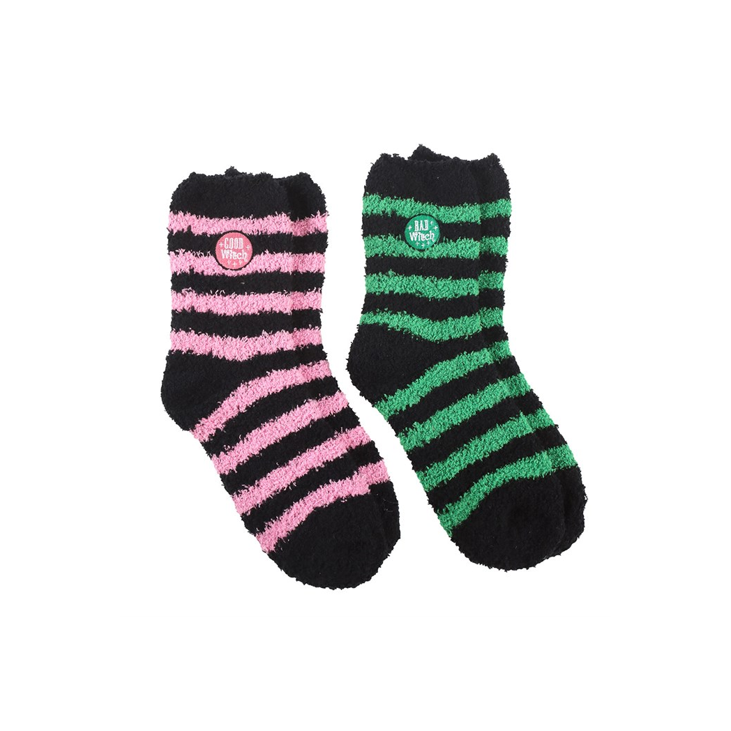 Set of 2 Good Witch and Bad Witch Fluffy Socks - Image 3