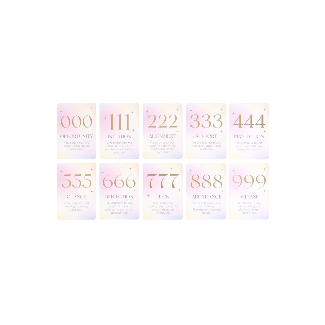 Angel Number Affirmation Cards with Wooden Stand - Image 4