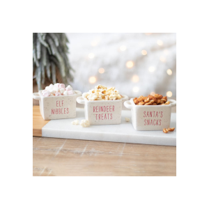 Set of 3 Ceramic Christmas Snack Bowls
