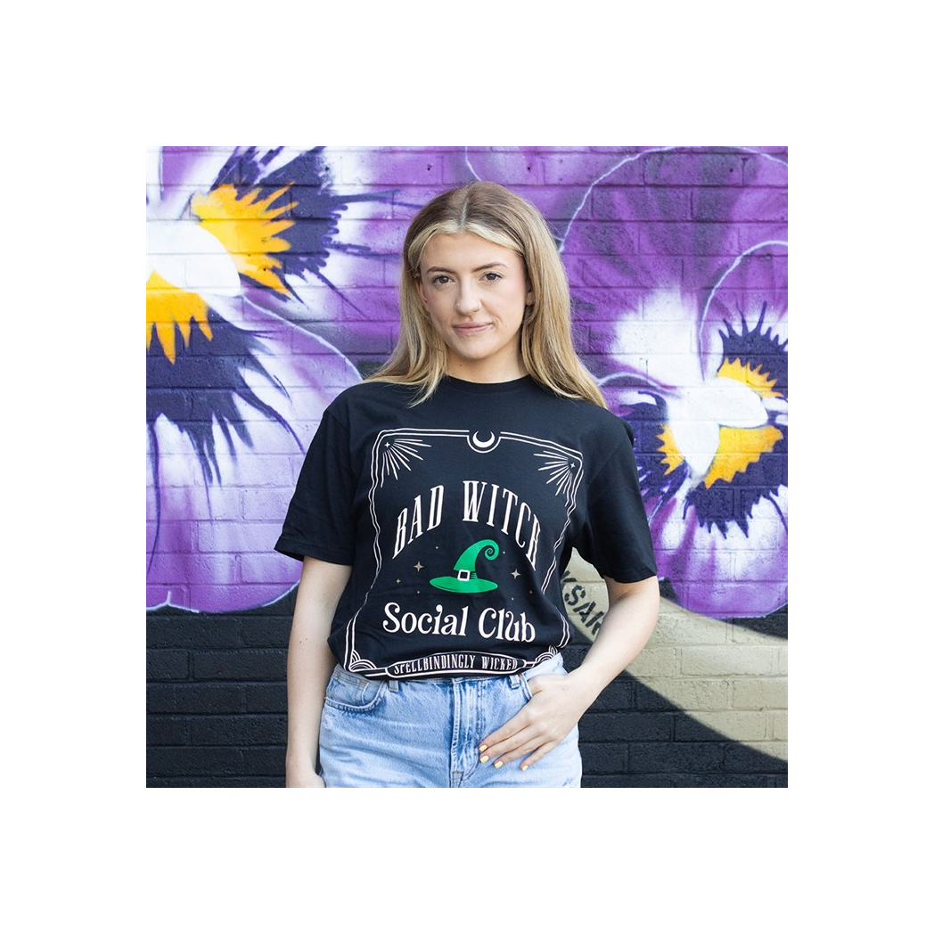 Green Bad Witch Social Club Unisex T-shirt Size L - Image 2